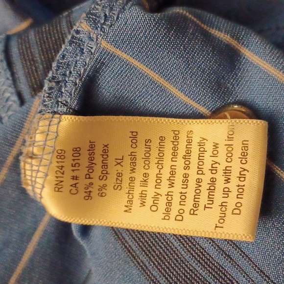 $4 Add-on Long Blue Striped Polo Shirt - Size XL - Picture 7 of 7